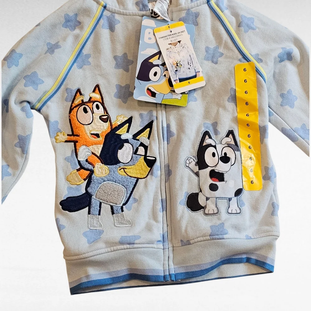 Bluey Zip Up Hoodie Jacket Size 6